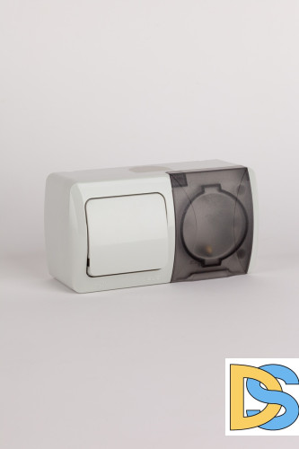 Выключатель + розетка с заземлением ELBI Eva 554-011500-920