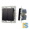 Механизм выключателя двухклавишный проходной Arlight SWT-MKP2-PL-BK (250V, 16A) 043728