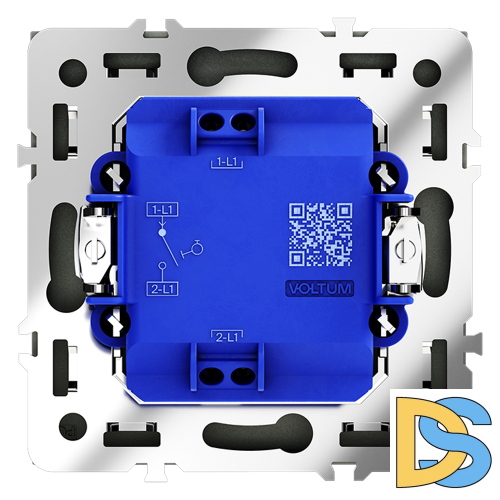 Выключатель с самовозвратом встраиваемый VOLTUM S70 одноклавишный 10А, (графит)