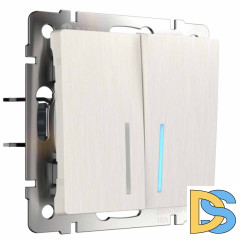 Выключатель Werkel двухклавишный проходной с подсветкой перламутровый W1122113 4690389160967