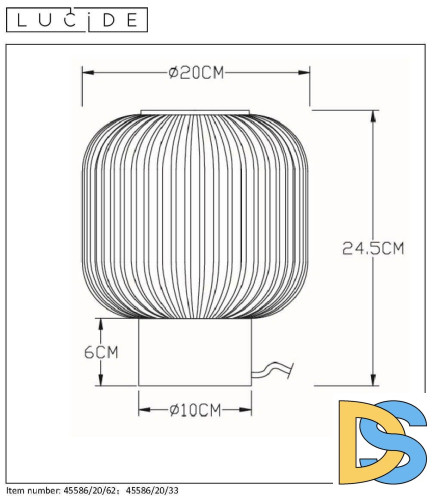 Настольная лампа Lucide MALOTO 45586/20/62