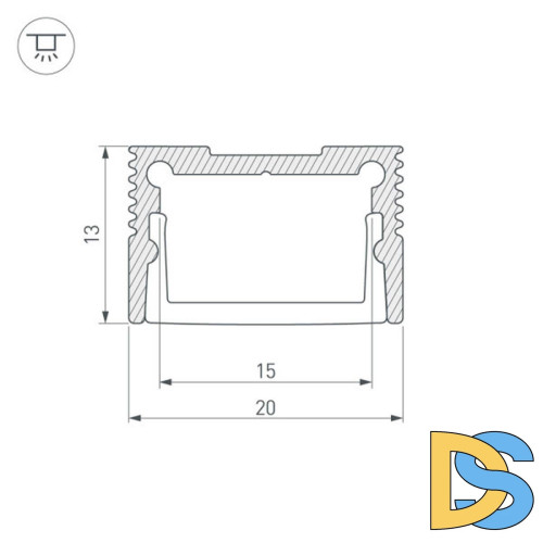 Алюминиевый профиль Arlight SL-Slim20-H13-3000 Anod 036036