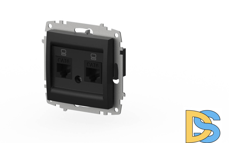 Розетка компьютерная двухместная ( Cat 6) ELBI Zena Vega 609-014800-248