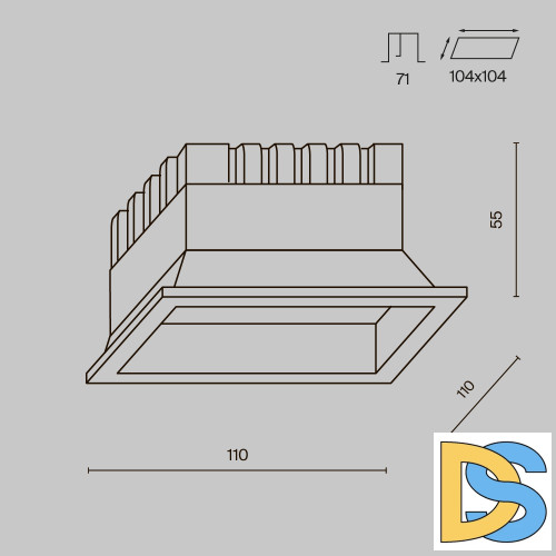 Встраиваемый светильник Maytoni Okno DL056-12W3-4-6K-B