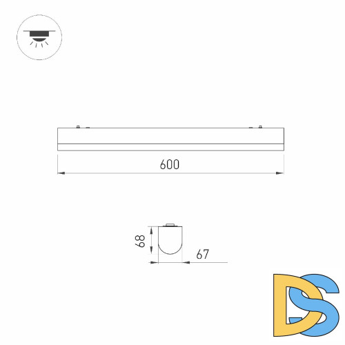 Линейный светильник Arlight ALT-LARGO-EMERGENCY-600-15W Day4000 052767
