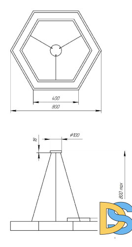 Подвесной светильник Эра Geometria SPO-124-W-40K-051 Б0050556