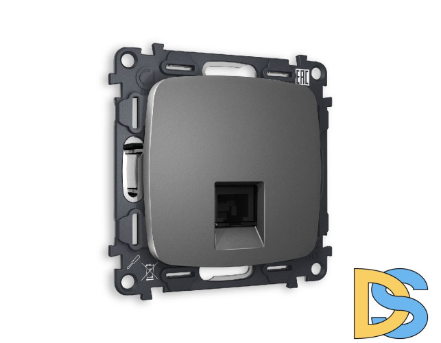 Комплект механизма телефонной розетки RJ-11(4P4C) со шторкой Ambrella Volt Omega MO662030