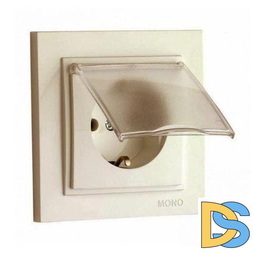 Розетка с заземлением с крышкой Mono Electric Despina 16А 250В крем 102-170021-118