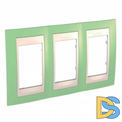 Рамка 3-ая (тройная), Зеленое яблоко/Бежевый, серия Unica, Schneider Electric