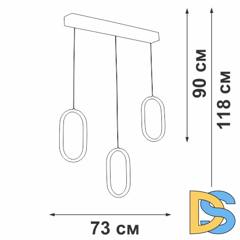 Подвесной светильник Vitaluce V3049-1/3S