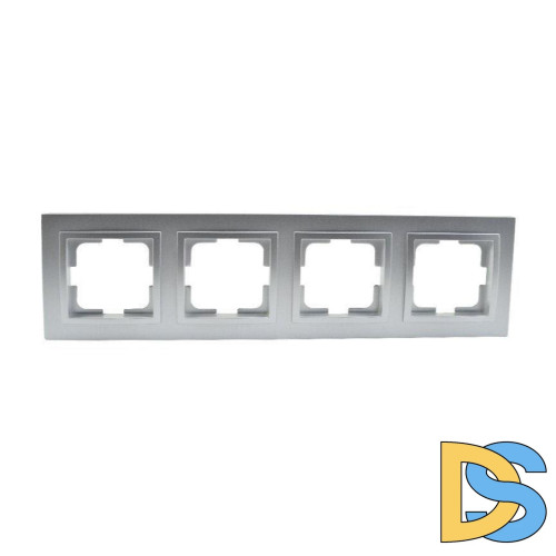 Рамка на 4 поста Mono Electric Despina серебро 102-210000-163
