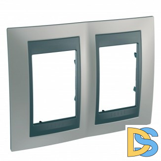 Рамка 2-ая (двойная), Никель/Графит (металл), серия UNICA TOP/CLASS, Schneider Electric