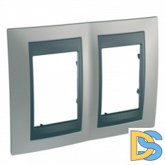 Рамка 2-ая (двойная), Никель/Графит (металл), серия UNICA TOP/CLASS, Schneider Electric