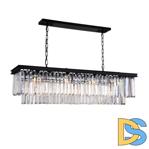 Подвесная люстра Delight Collection 1920s Odeon KR0387P-10C/P black/clear