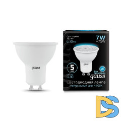 Лампа светодиодная Gauss GU10 7W 4100K матовая 101506207