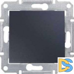 Выключатель 1-клавишный ,проходной (с двух мест) 16А, Графит, серия Sedna, Schneider Electric