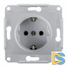 Розетка 1-ая электрическая, с заземлением, Алюминий, серия Sedna, Schneider Electric