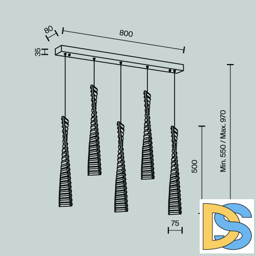 Подвесной светильник Modestyle MS.88910.5 GD
