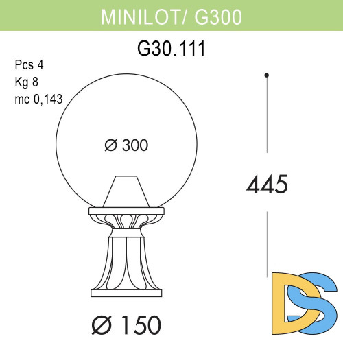 Уличный светильник Fumagalli Minilot/G300 G30.111.000.BXE27