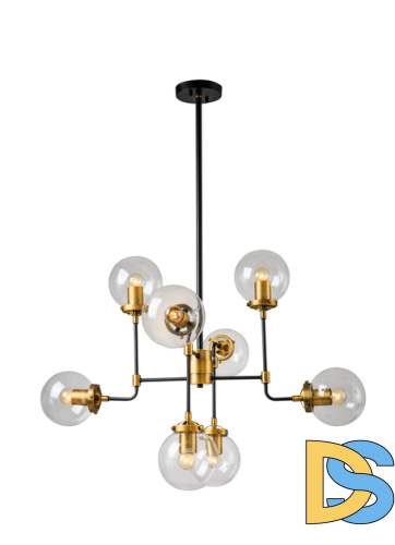 Люстра на штанге Elvan LU-171/8-E27-Bk-Gl