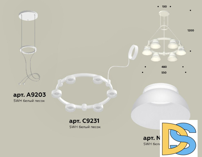 Подвесная люстра Ambrella Light Traditional (A9203, C9231, N8140) XR92031001