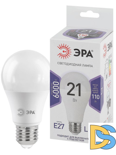 Лампа светодиодная Эра E27 21W 6000K LED A65-21W-860-E27 Б0035333
