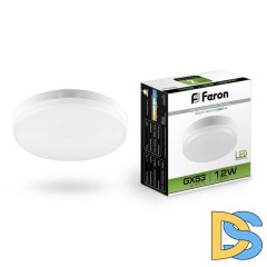 Лампа светодиодная Feron GX53 12W 4000K Таблетка Матовая LB-453 25835