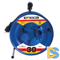 Удлинитель на металлической катушке 4-местный Stekker PRF02-31-30 30м 39786