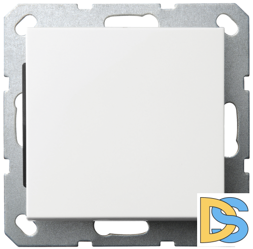 Выключатель одноклавишный проходной Jasmart в комплекте с накладкой 10A 250V белый глянцевый G3012W
