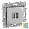 Розетка 2хUSB Legrand Etika алюминий 672494