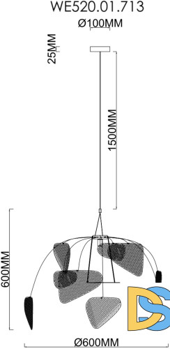 Подвесной светильник Wertmark Palma WE520.01.713
