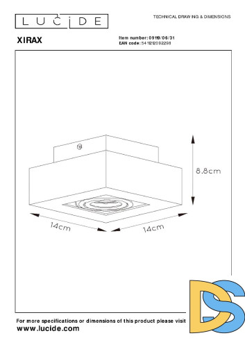 Накладной светильник Lucide Xirax 09119/06/31
