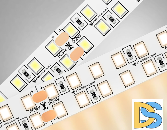 Светодиодная лента двухрядная Ambrella Light LED Strip 24В 2835 24Вт/м 3000K 5м IP20 GS3701