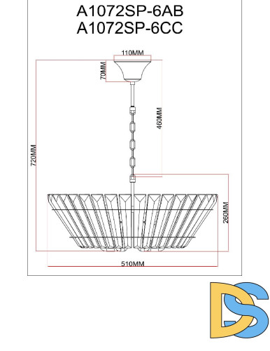 Подвесная люстра Arte Lamp Florizel A1072SP-6AB