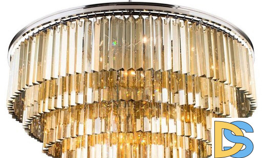 Подвесная люстра Delight Collection 1920s Odeon KR0387P-10A chrome/amber