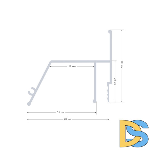 Алюминиевый профиль для натяжного потолка Apeyron 08-60
