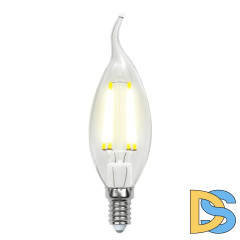 Лампа светодиодная филаментная (UL-00002229) Uniel E14 6W 4000K прозрачная LED-CW35-6W/NW/E14/CL GLA01TR