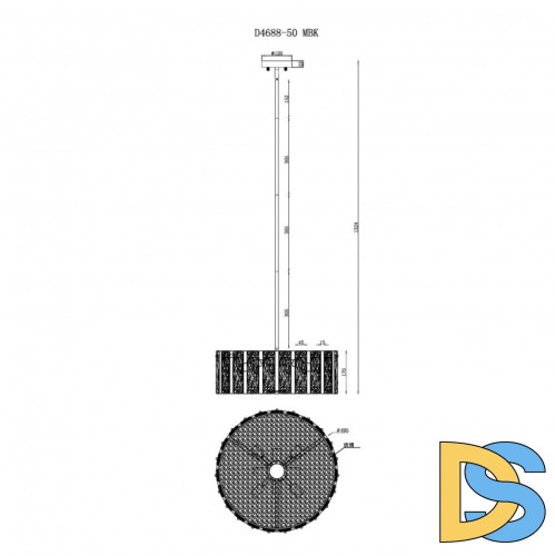 Подвесная люстра iLamp Panorama D4688-50 MBK