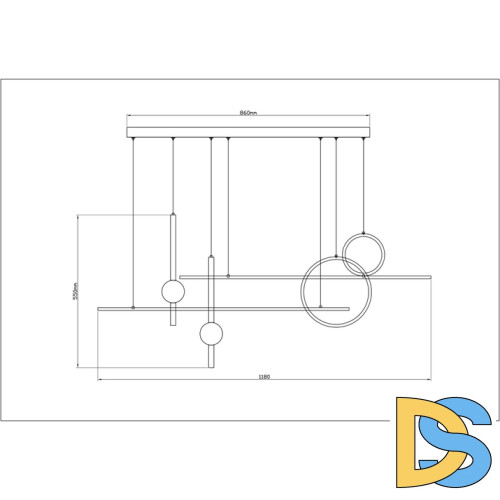 Подвесная люстра Arte Lamp Polaris A2610SP-85BK
