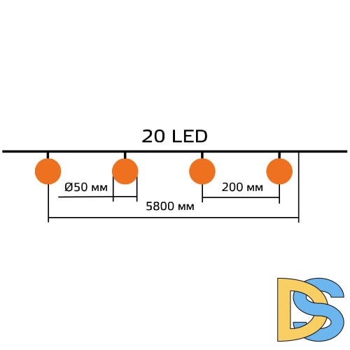 Гирлянда садовая на солнечной батарее Gauss Solar GS034