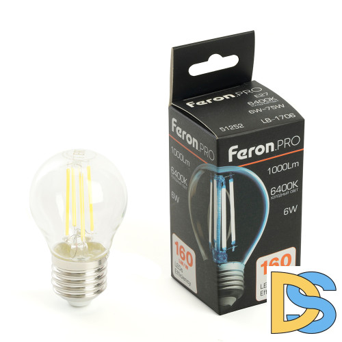 Светодиодная лампа Feron LB-1706 E27 6W 6400К 51252