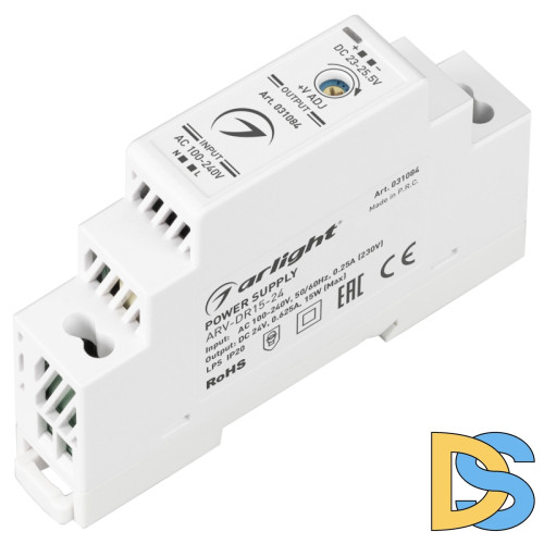 Блок питания Arlight ARV-DR15-24 (24V, 0.63A, 15W) 031084