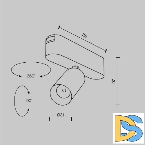 Трековый магнитный светильник Maytoni Focus LED TR103-1-5W3K-M-W