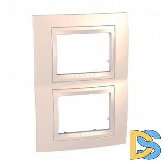 Рамка 2-ая (двойная) вертикальная, Бежевый, серия Unica, Schneider Electric