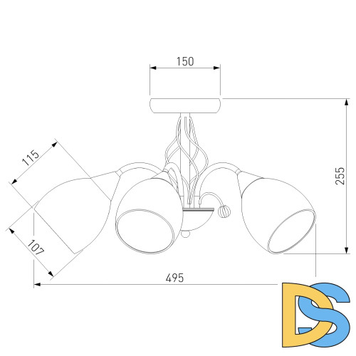 Люстра на штанге Eurosvet 30026/5 золото 00000073715