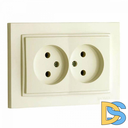Розетка двойная без земли Mono Electric Despina 16А 250В крем 102-170005-121