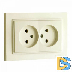 Розетка двойная без земли Mono Electric Despina 16А 250В крем 102-170005-121