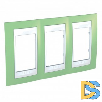 Рамка 3-ая (тройная), Зеленое яблоко/Белый, серия Unica, Schneider Electric