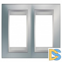 Рамка 2-ая (двойная), Хром матовый/Алюминий (металл), серия UNICA TOP/CLASS, Schneider Electric