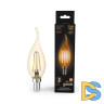 Лампа светодиодная филаментная Gauss E14 5W 2700K золотая 104801005